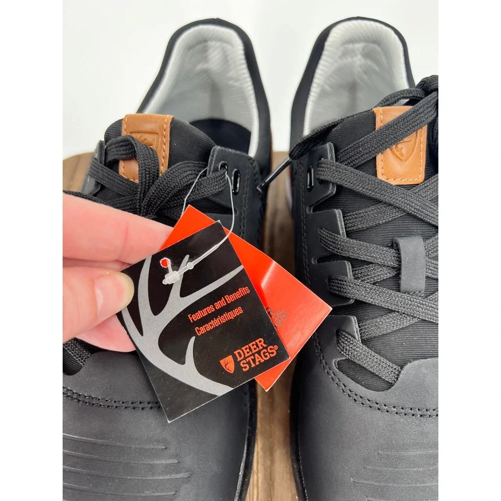Deer Stags Cranston Mens Black Water Repellent Sneakers Size 9.5 M NWT